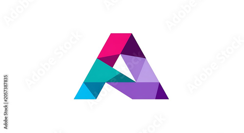 Abstract geometric letter a logo design with colorful gradient triangles geometric triangle colorful gradient abstract identity creative typography alphanumeric marketing