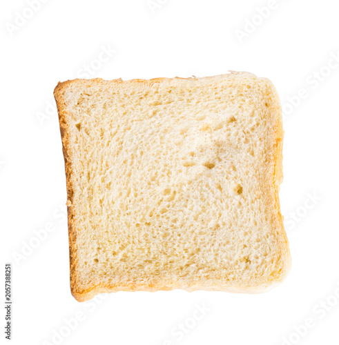 isolated image, transparent background. Slice of white bread isolated on a clean background, showcasing texture and crust details for culinary or food-related use