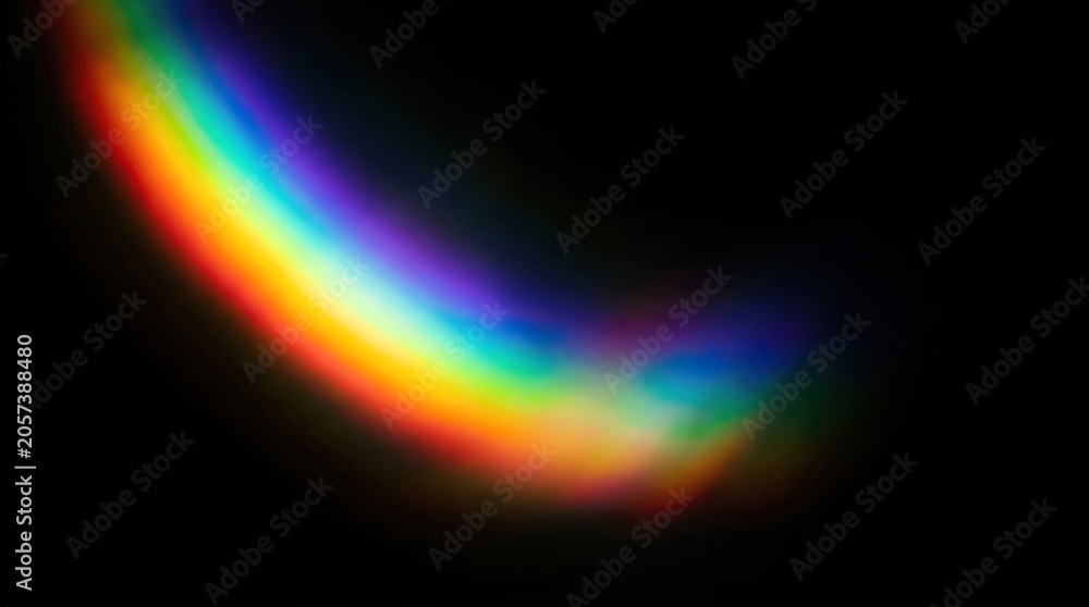 Fototapeta premium Abstract Rainbow Spectrum Light Effect on Black Background.