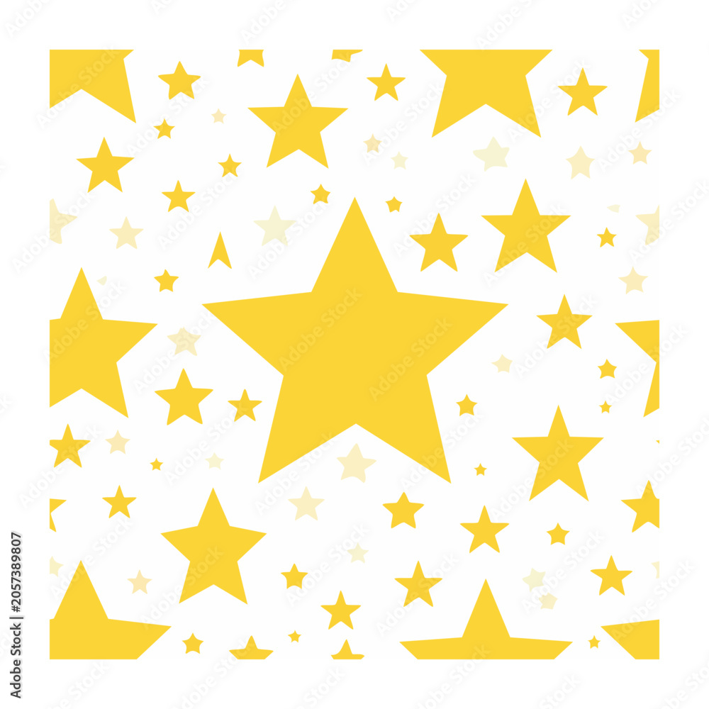 Obraz premium Yellow star pattern with white stars on transparent background