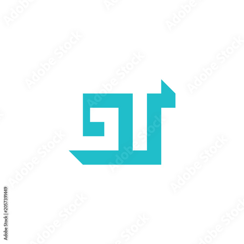 GT monogram logo with block shadow accent.