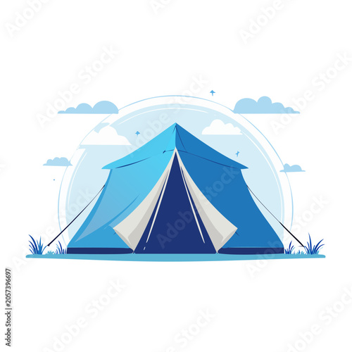 Flat design camping tent vector illustration