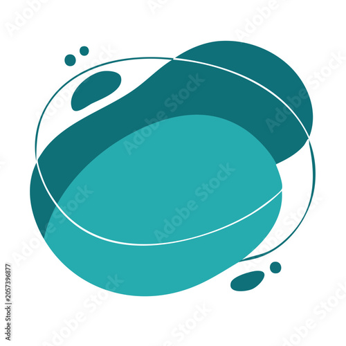 Flat geometric wave teal vector illustration