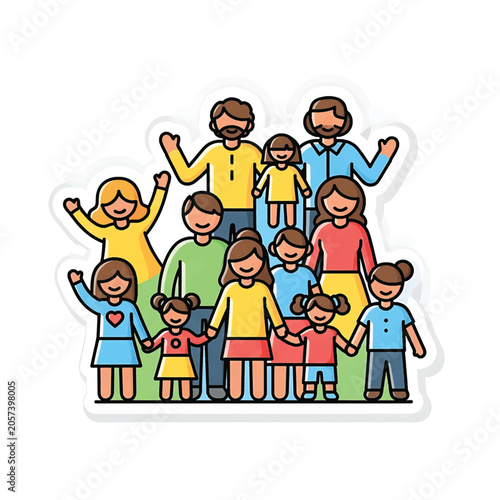Foto Diverse Family Group of People Together.