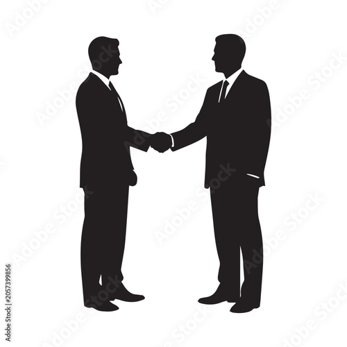 Business Handshake Silhouette Vector