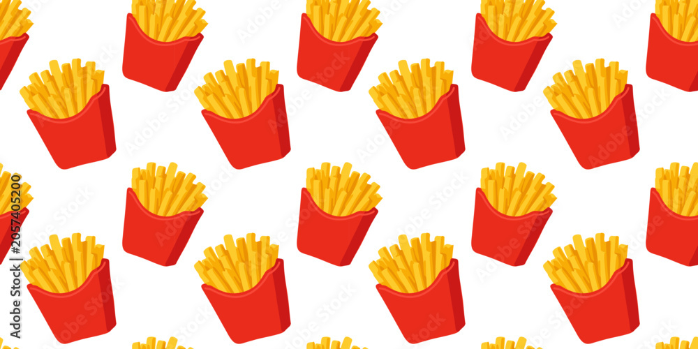 Fototapeta premium seamless red box french fries pattern design