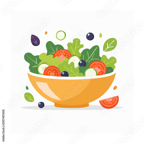 Flat design fruit basket with berries