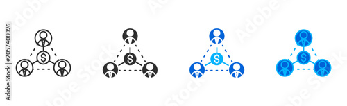 Foto business networking cooperation icon set multiple style editable
