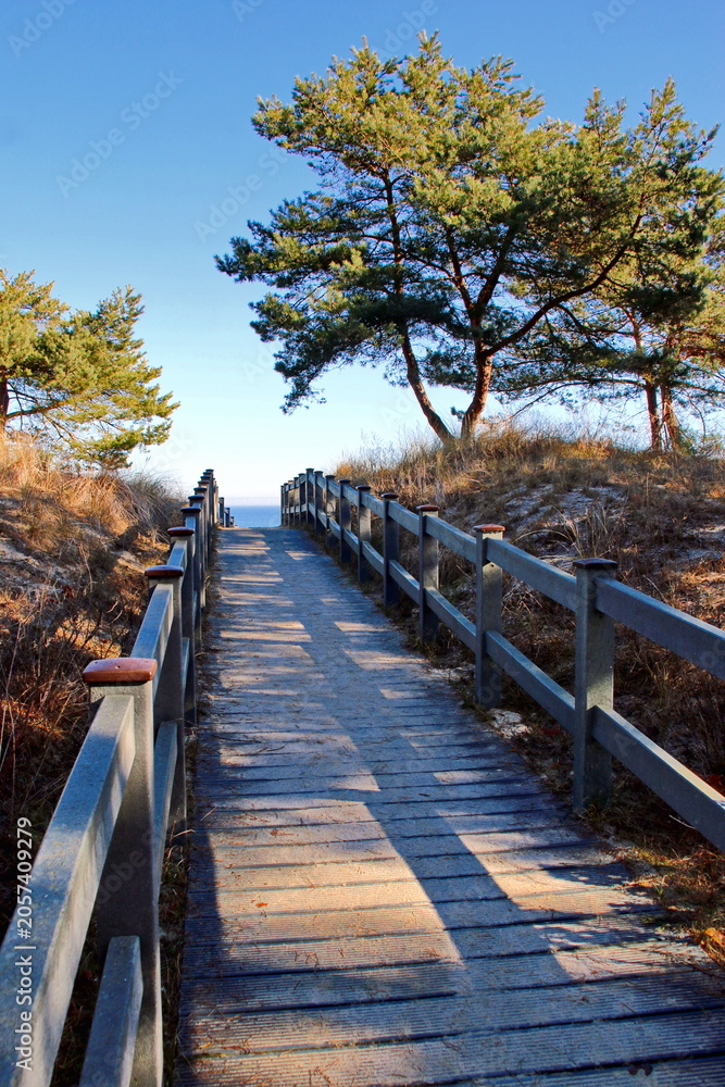 Fototapeta premium Strandzugang im Seebad Bansin (Usedom)