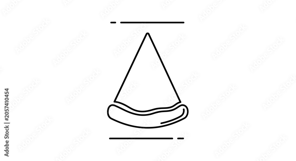 Fototapeta premium Minimalist Line Art Icon of a Slice of Pizza with Sausage
