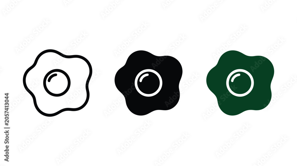 Obraz premium Flower, Icon Set, Black, White, Green, Vector Graphics