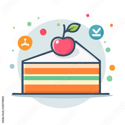 Flat design healthy food bowl with vegetables and fruit