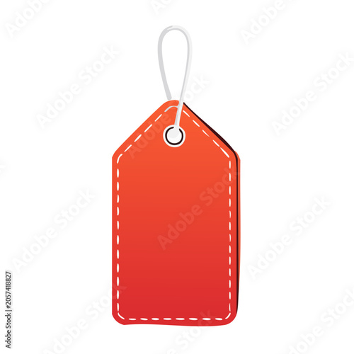 Flat design orange paper bag with handle