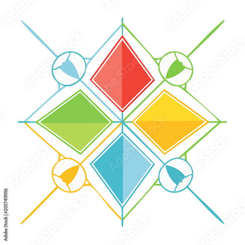 Flat geometric diamond pattern vector