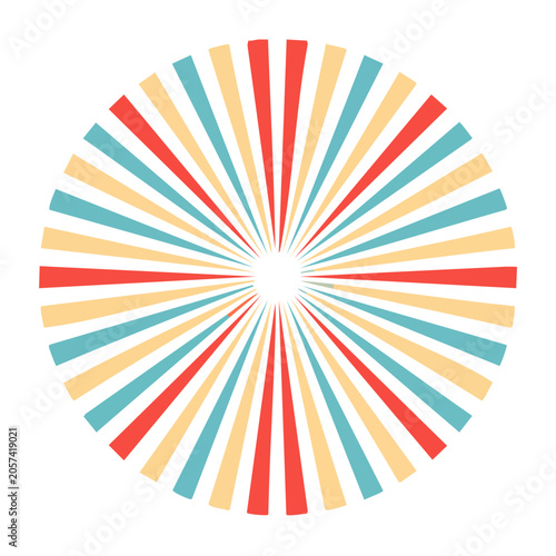 Flat sunburst vector with gradient rays