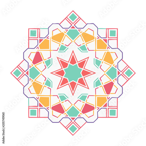 Geometric pattern with hexagons and triangles