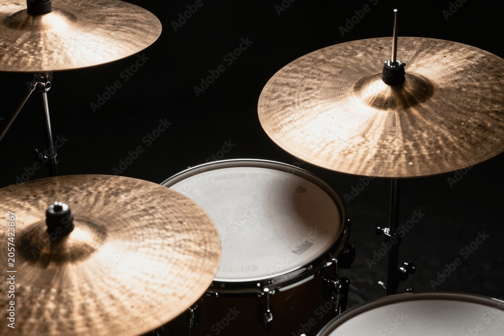Obraz premium Close-up of Drum Kit - Professional Music Studio Shot