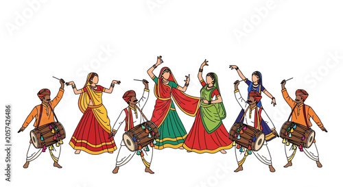 Traditional Indian Dance and Drummer Group.