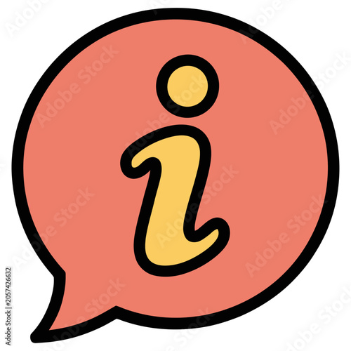Vector graphic of an information icon in a speech bubble