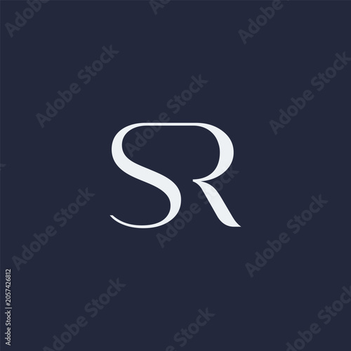 SR monogram fashion logo - white color.