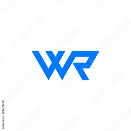 WR monogram logo in blue connected letter style.
