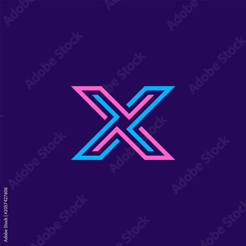 X letter geometric stylish logo