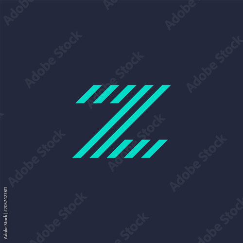 Z letter logo with slanted stripes accent