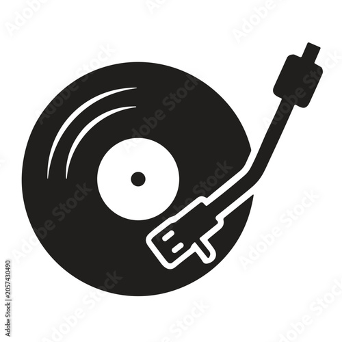 icon vinyl record player vector illustration