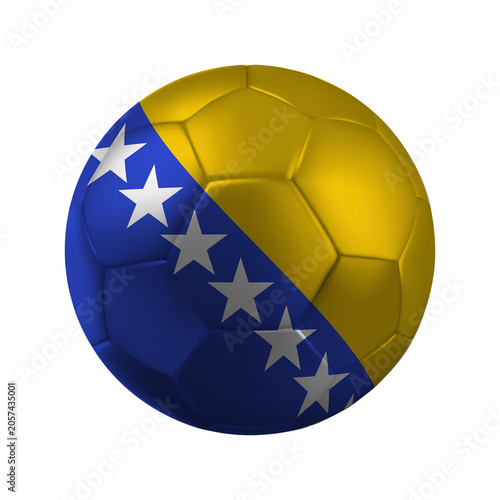Bild auf Leinwand Realistic Bosnia and Herzegovina Soccer Ball with National Flag Design Transpare