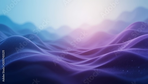 Abstract gradient background with smooth flowing waves of blue, purple, and dark tones. Soft blurred texture creates a modern futuristic atmosphere and colorful digital backdrop