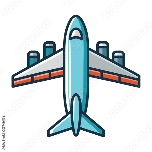 Commercial Airplane Icon Vector Illustration