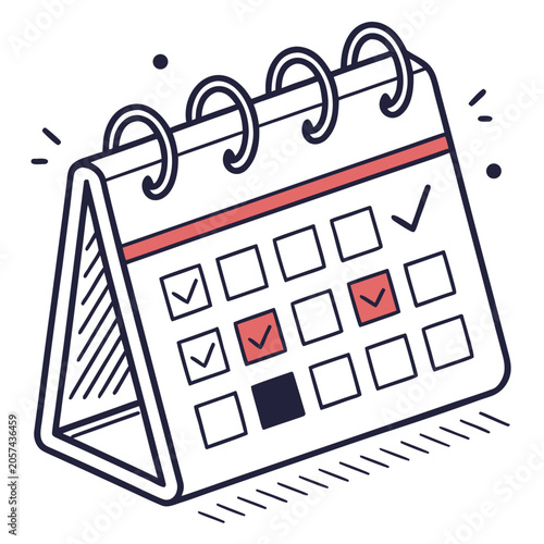 Checklist Calendar Planner Icon Vector Illustration