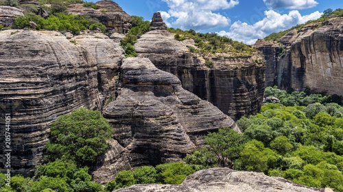 Sandstone cliffs at Pedra Furada, Unesco site Serra da Capivara National Park, Piaui, Brazil