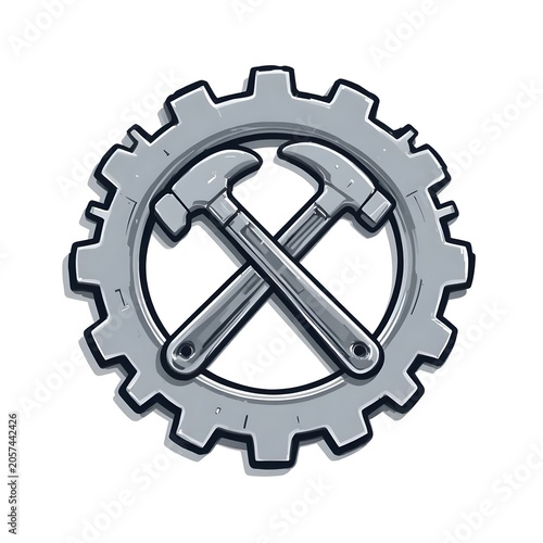 Adobe Stock Vectors feature a gear with crossed hammers inside.