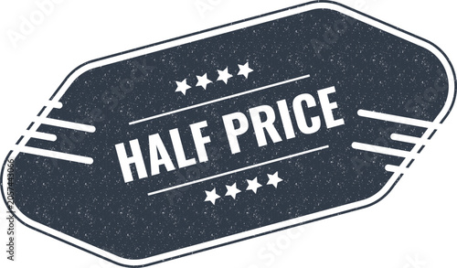 Schilderij op canvas Classic style half price label design with decorative stars on a dark textured s