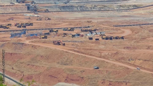 Conveyor belts, machinery, in a mine pit , maemoh mine