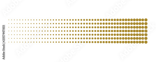 Foto Gradient of gold dots on white background, fading from dense to sparse dots patt