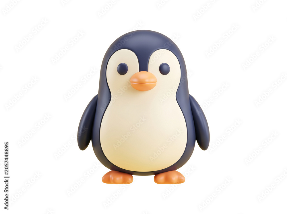 Fototapeta premium Happy Penguin Cute Cartoon 3D Character