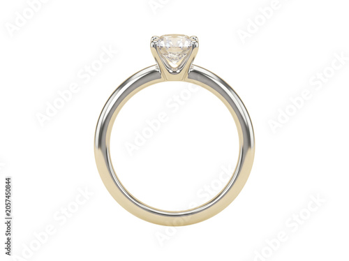 Diamond Engagement Ring on Light Yellow Background