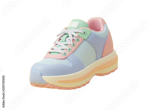 Pastel Colored Sneaker 3D Render