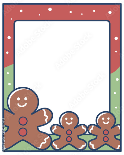 Christmas ginger bread frame with outline vector background