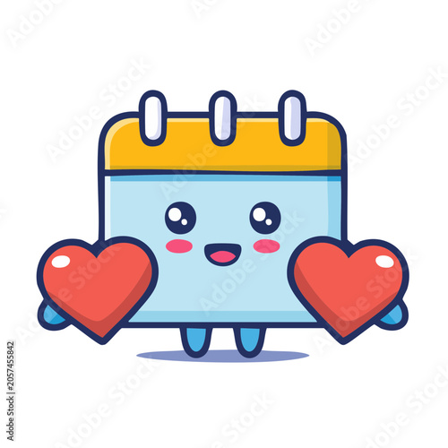 Flat design shopping cart with hearts and presents