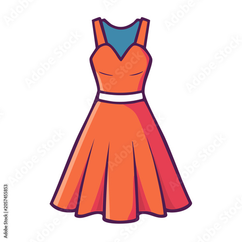 Flat design vector dress front view