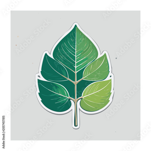Green Maple Leaf Flat Design Illustration