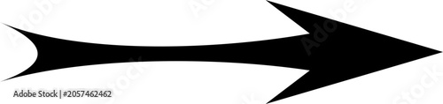 Konstfotografi Fishtail style arrow design, Elegant curved pointer symbol, Dynamic single arrow