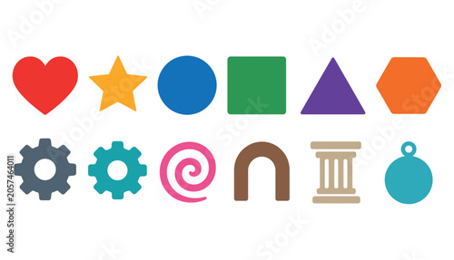 Valokuva Colorful geometric shapes icons.