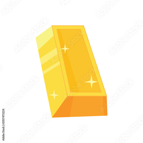 Shiny gold bullion bar illustration for finance, investment, banking, wealth