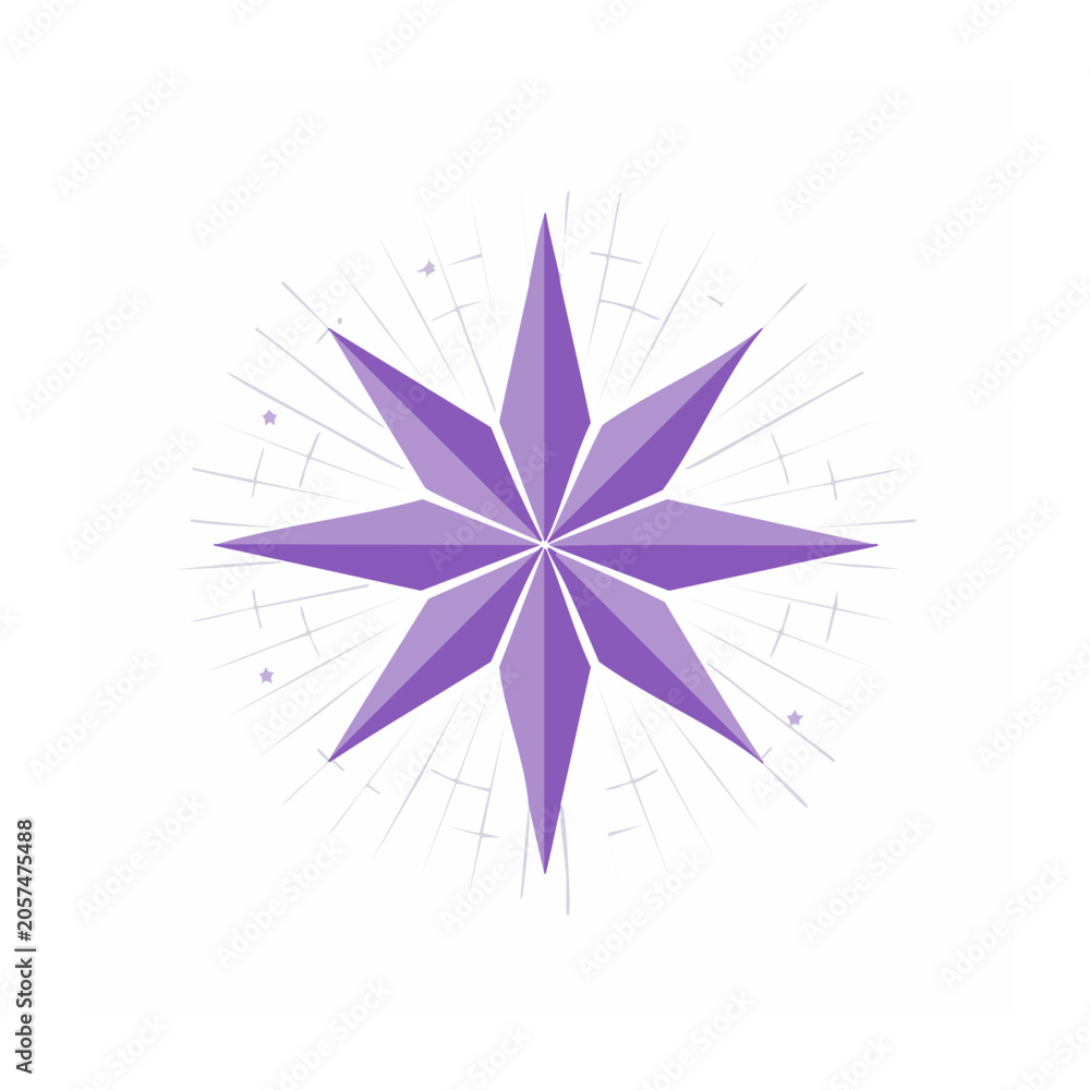 Obraz premium Minimalist purple flower vector design