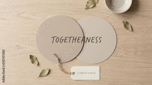 Flatlay of Beige Circles Displaying Togetherness Concept