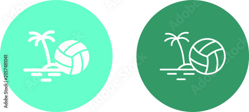 Beach Volleyball Vector Icon
